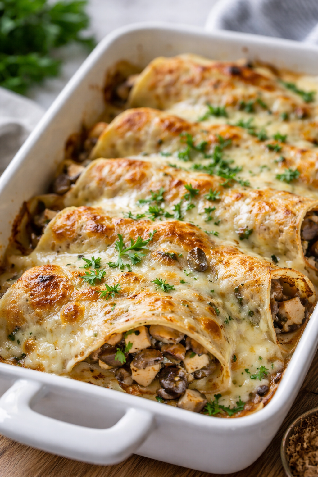 Herzhafte Palatschinken mit Champignon-Tofu-Füllung Herzhafte Palatschinken mit Champignon-Tofu-Füllung