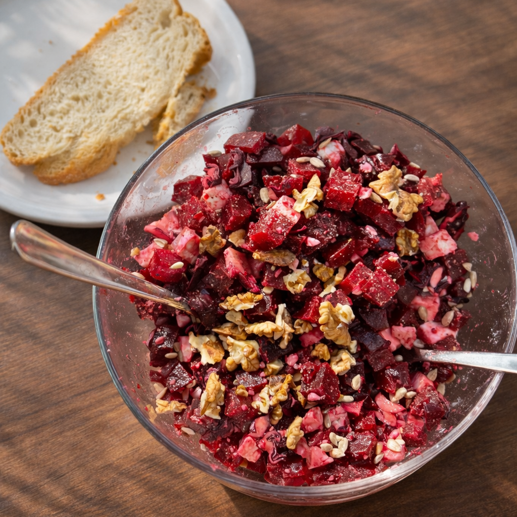 Rote-Rüben Salat mit Feta und Walnüssen