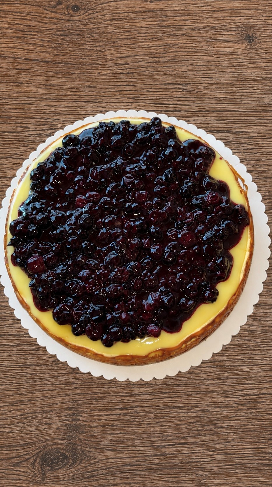 Proteinreicher Cheescake mit Pudding-Heidelbeer-Topping